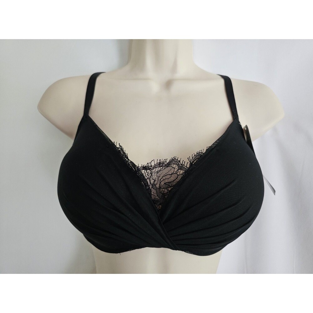 Wacoal Bra Size 34DD Black Lace Plunge Underwire Mesh Sheer Sexy NWT - Picture 8 of 9